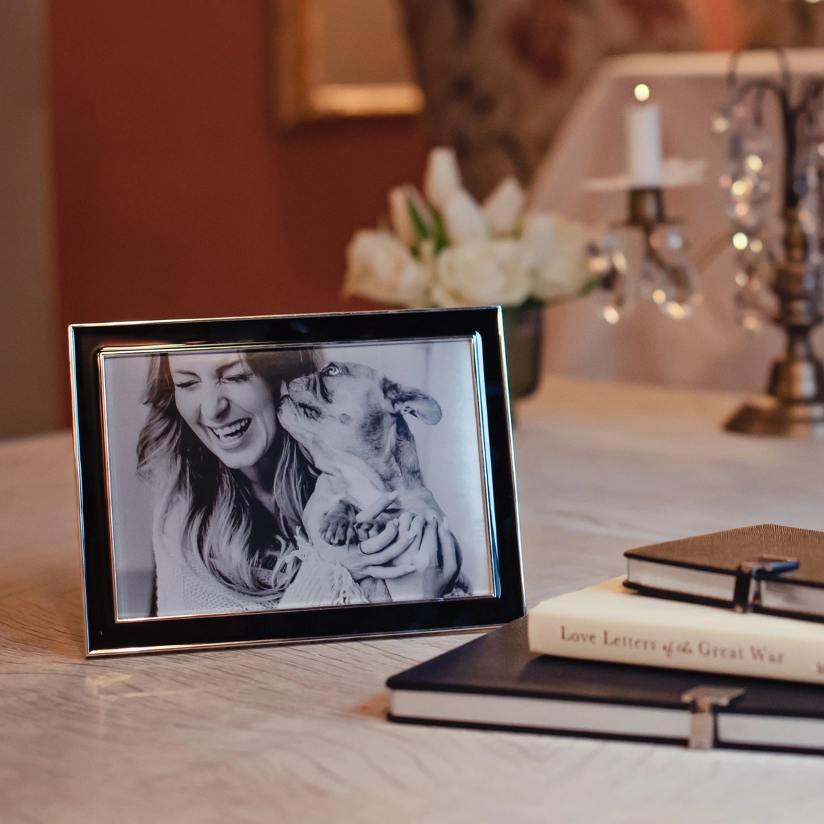 Black Enamel & Silver 5x7 Frame
