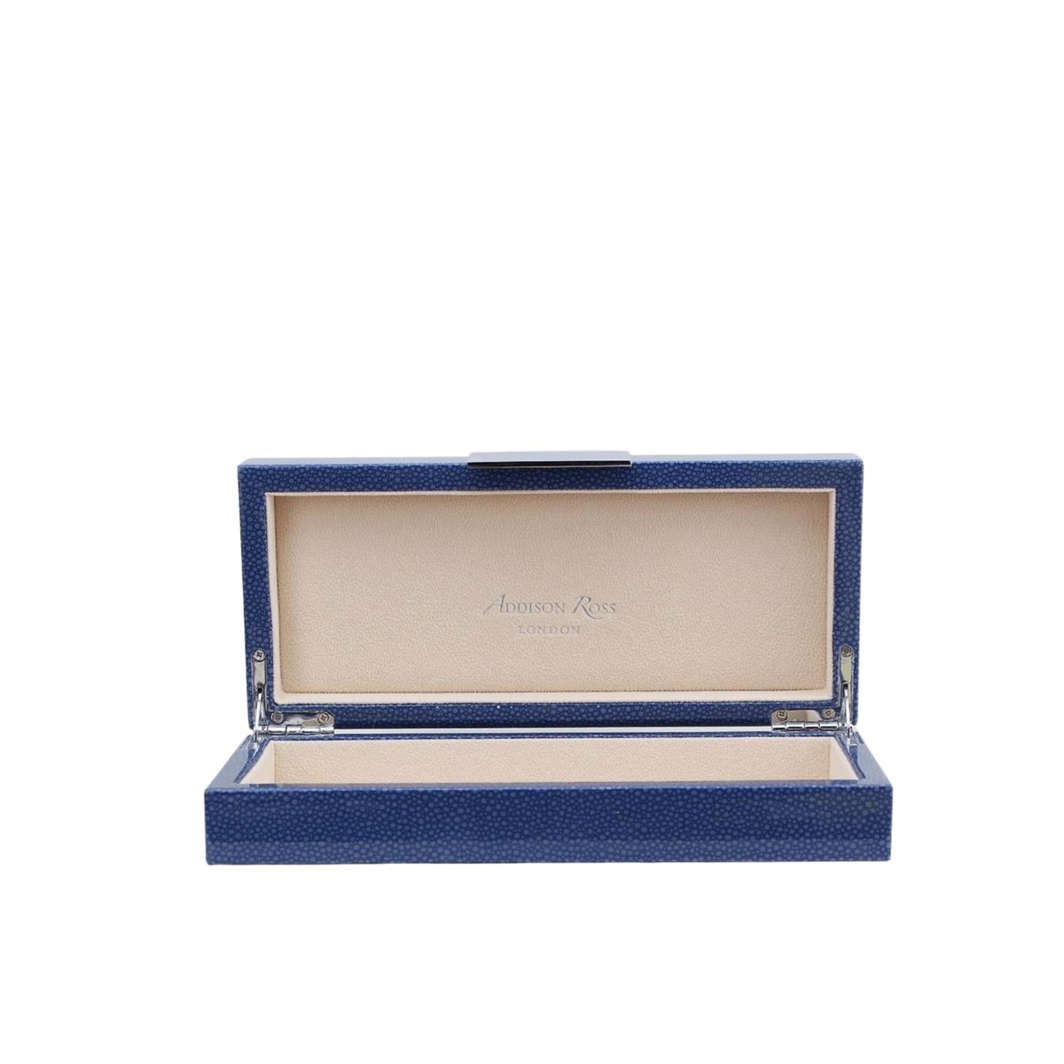 Blue Shagreen Box With Silver