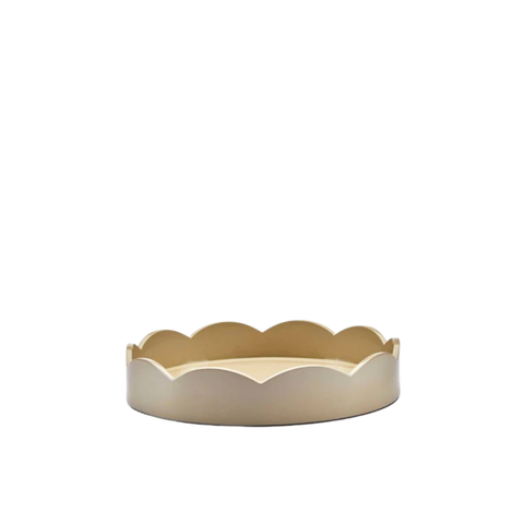 Cappuccino Small Round Scallop Tray
