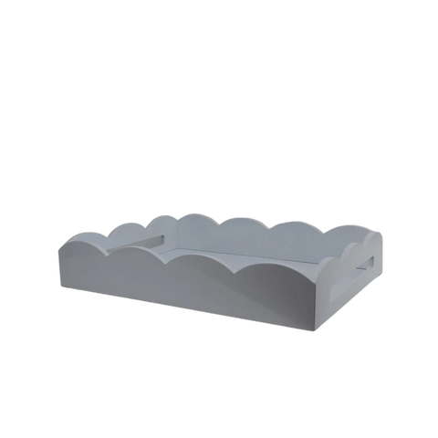 Chiffon Grey Medium Lacquered Scallop Serving Tray
