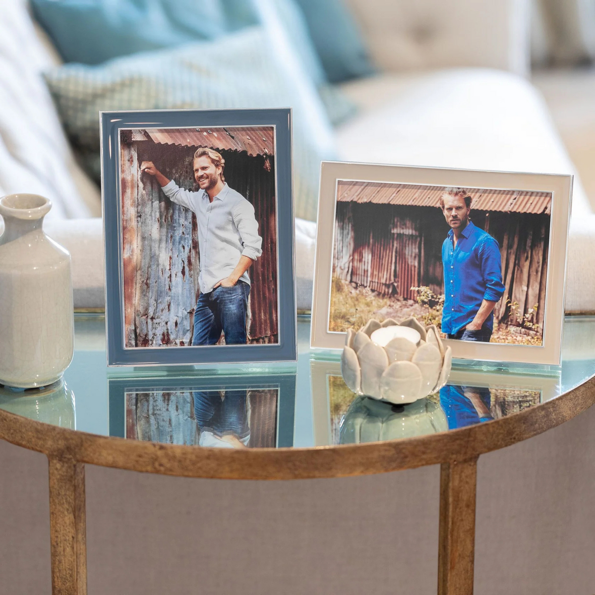 Denim Enamel & Silver 8x10 Frame