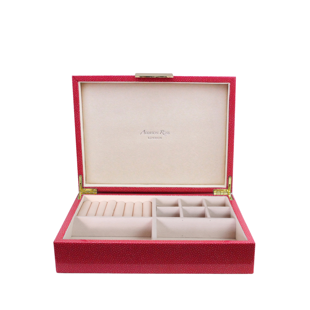 Large Pink Shagreen Lacquer Box with Gold