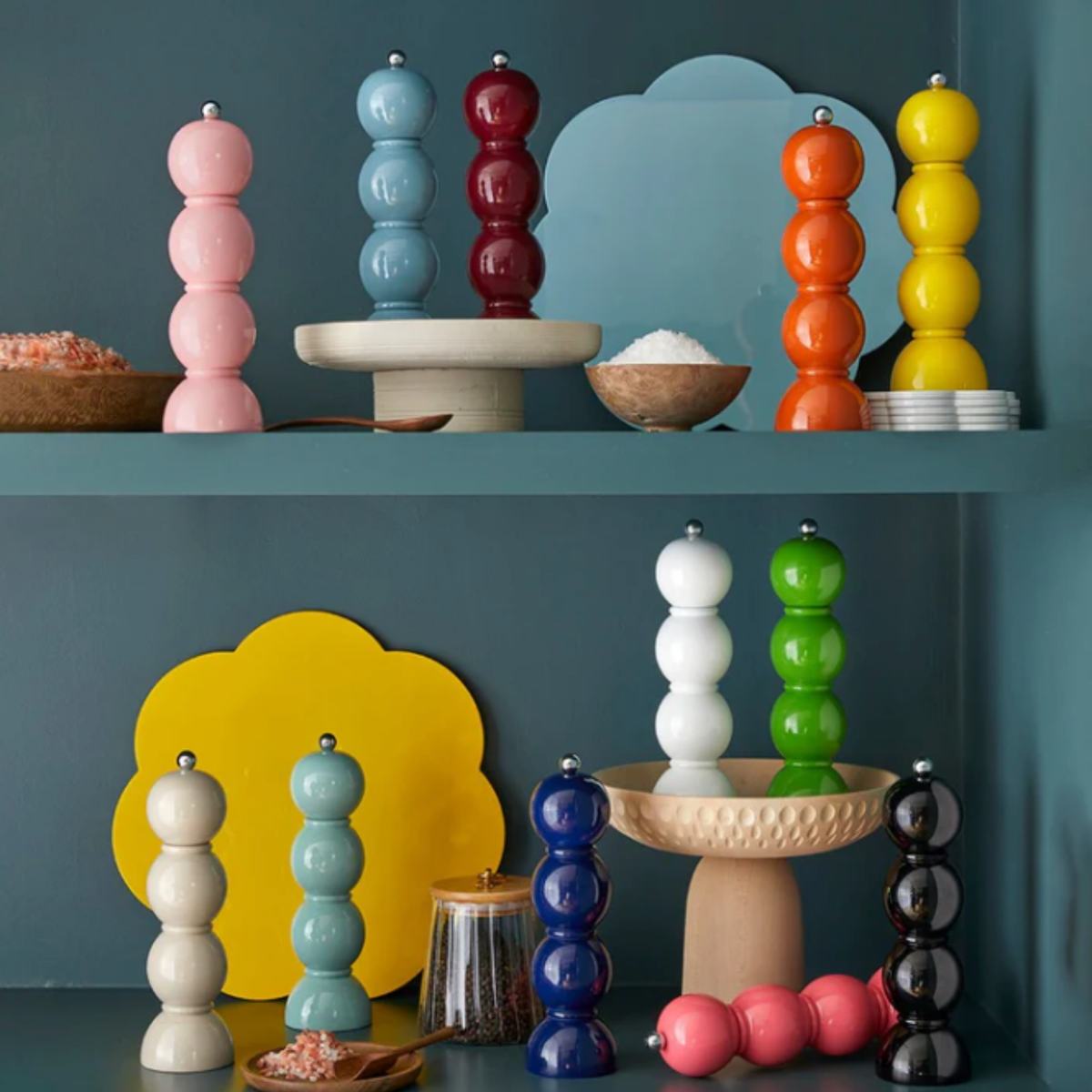 White Bobbin Salt or Pepper Mill