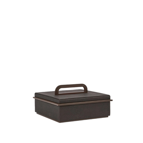 Large Anthracite Faux Shagreen Box