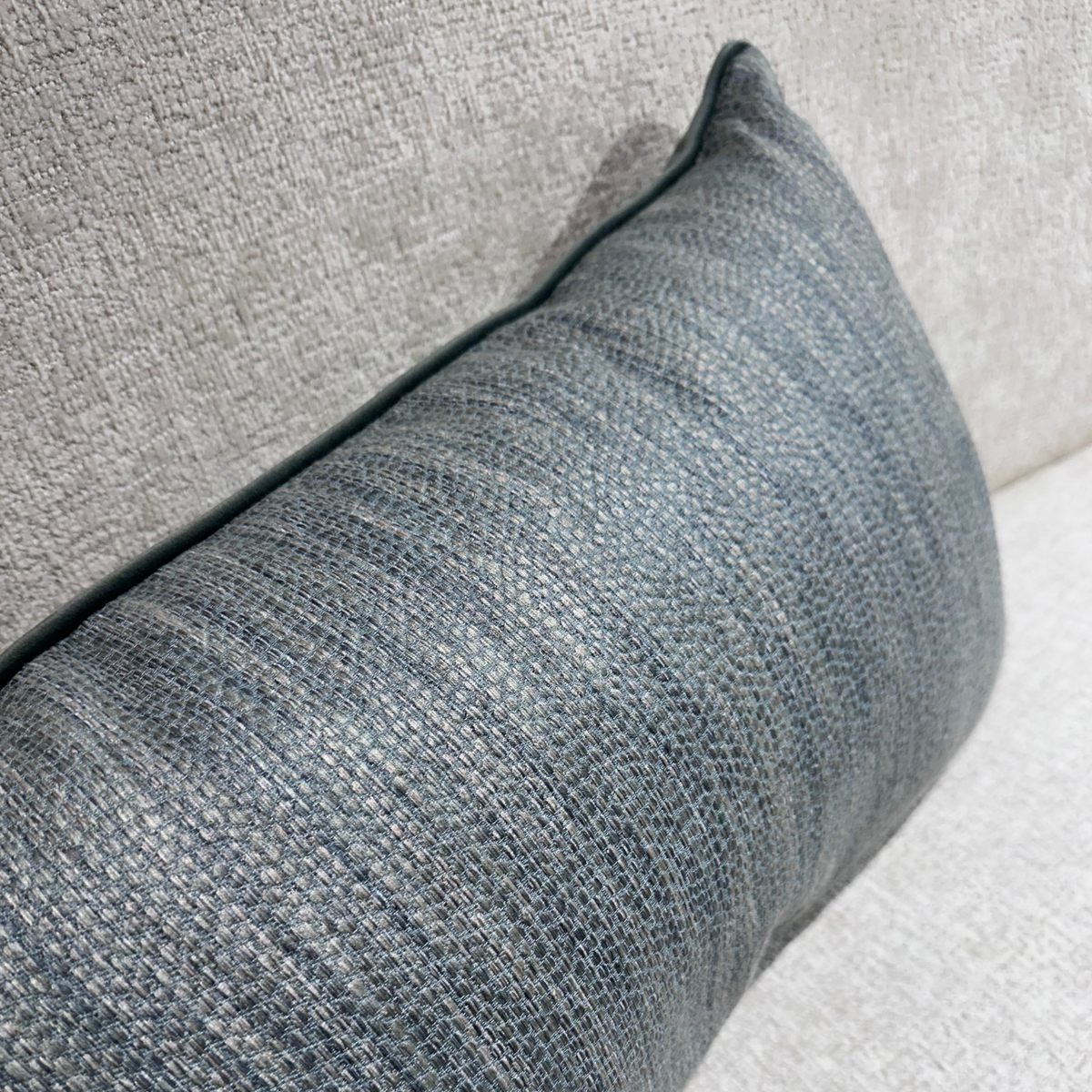 Textured Blue Rectangular Cushion
